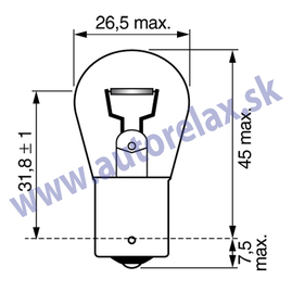 Autožiarovka 12V PY21W BAU15s oranžová AUTOLAMP 