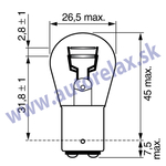 Autožiarovka 12V P21/5W BaY15d ELTA