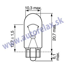 Autožiarovka 12V W5W W2,1x9,5d ELTA