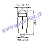 Autožiarovka 12V K10W 10W Sv8,5-8 10,5x31mm ELTA