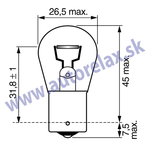 Autožiarovka 12V P21W Ba15s ELTA