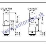 Autožiarovka 12V H6W 6W BaX9s ELTA