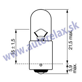 Autožiarovka 12V T4W BA9s NARVA