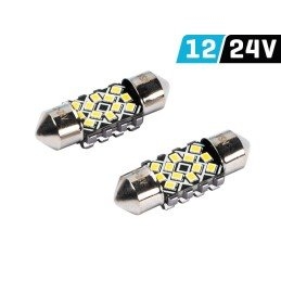 Autožiarovka 12V C5W LED biela SV36mm CANBUS, sada 2ks 