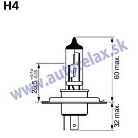 Autožiarovka 12V H4 60/55W P43t Blue AUTOLAMP, pár