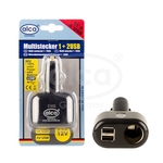 Rozdvojka do zapalovača 12V s 2x USB, 15A 