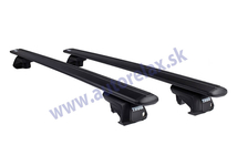 Strešný nosič HYUNDAI Trajet, 5-dv MPV, 2000-2008, zvýšené lyžiny, Thule WingBar Evo black