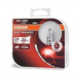 Autožiarovka 12V H1 55W P14,5s +100% SILVER OSRAM, pár