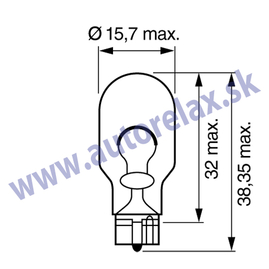 Autožiarovka 12V W21 W3x16q AUTOLAMP