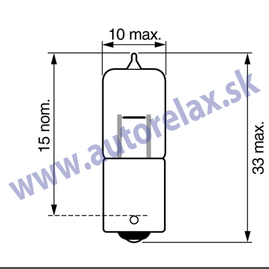 Autožiarovka 12V H10W 10W BA9s NARVA