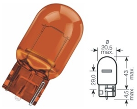 Autožiarovka 12V WY21W 21W W3x16d oranžová Vosla