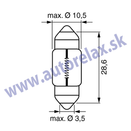 Autožiarovka 12V K10W SV8,5-8 NARVA