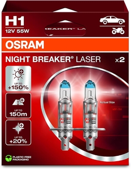 Autožiarovka 12V H1 55W P14,5s +150% Night Breaker LASER OSRAM, pár