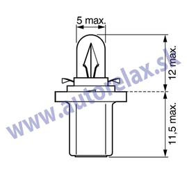 Autožiarovka 12V 1,2W B8,5d plastová pätica NARVA