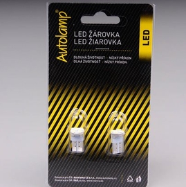 Autožiarovka 12V W5W W2,1x9,5d číra 4xSMD AUTOLAMP, sada 2ks