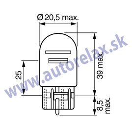 Autožiarovka 12V W21/5W W3x16q Vosla