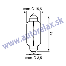 Autožiarovka 12V C21W Sv8,5-8 15x41mm ELTA